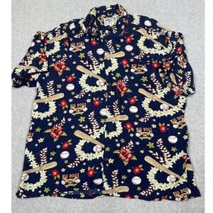Big Dogs Mens Size XL Waikiki Beach South Paw League Hawaiian Shirt